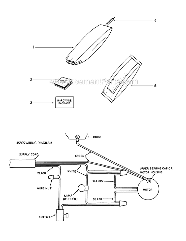 Page A Diagram and Parts List for S645A  Sanitaire Upright Vacuum