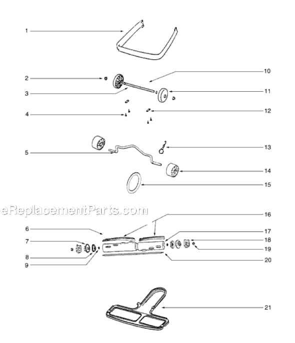 Page B Diagram and Parts List for S647A  Sanitaire Upright Vacuum