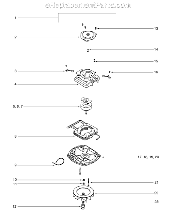 Page D Diagram and Parts List for S647A  Sanitaire Upright Vacuum
