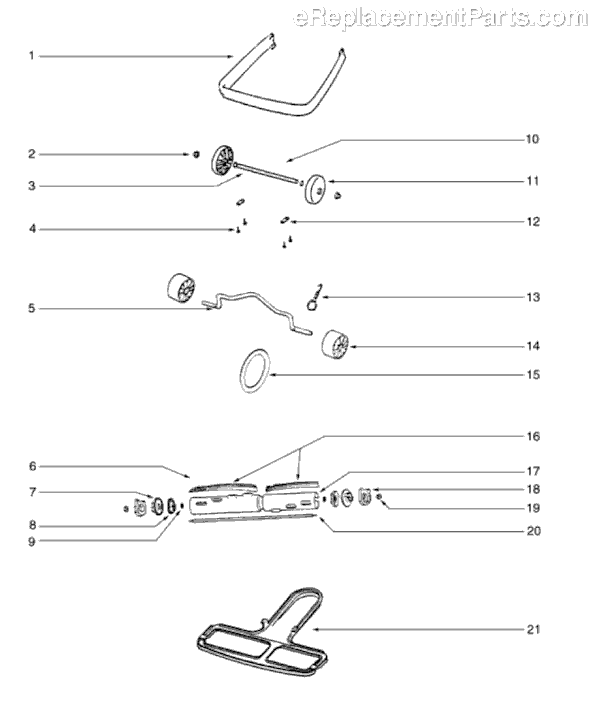 Page B Diagram and Parts List for S647B-1  Sanitaire Upright Vacuum