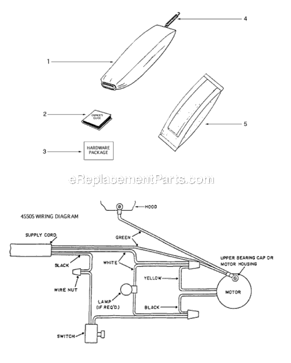 Page E Diagram and Parts List for S647B-1  Sanitaire Upright Vacuum