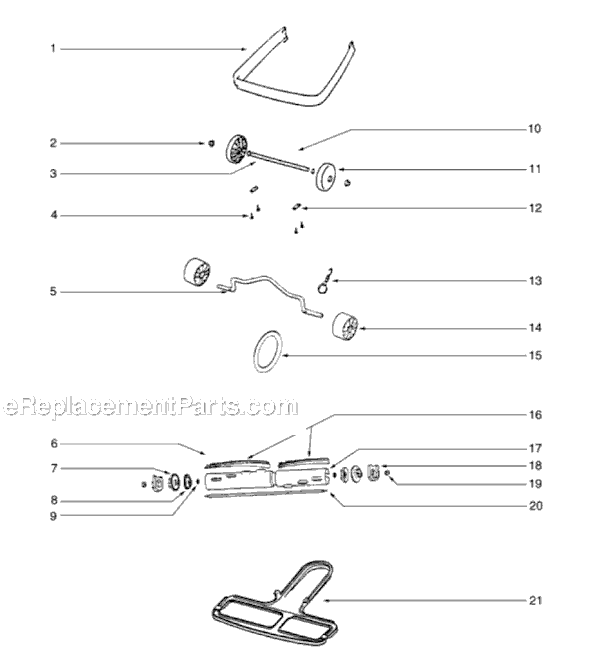 Page B Diagram and Parts List for S647B  Sanitaire Upright Vacuum