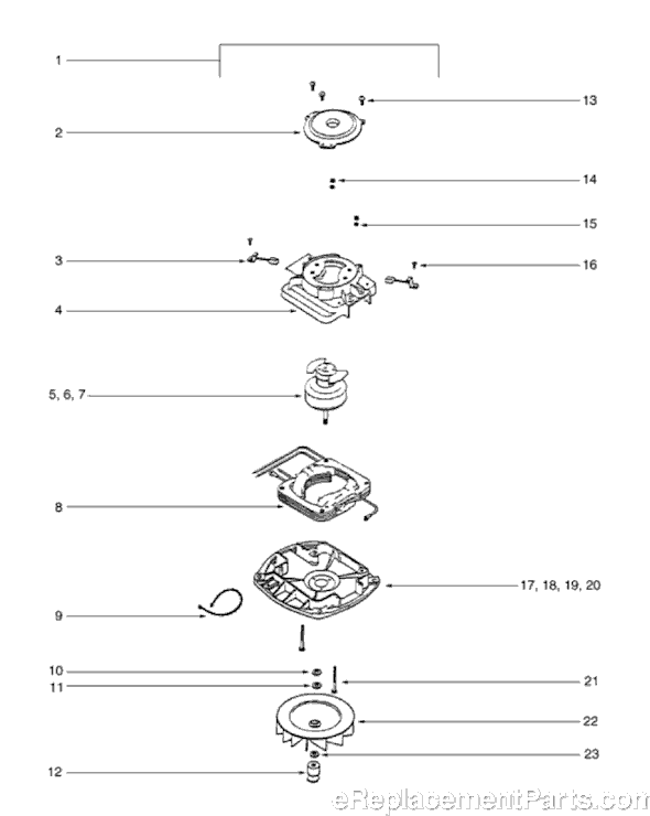 Page D Diagram and Parts List for S647B  Sanitaire Upright Vacuum