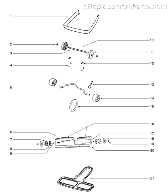 Page B Diagram and Parts List for S647D  Sanitaire Upright Vacuum