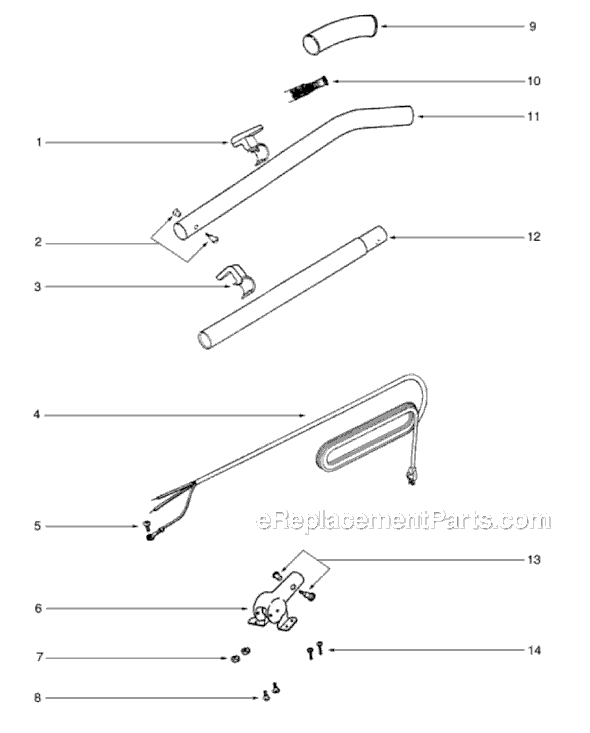 Page C Diagram and Parts List for S647D  Sanitaire Upright Vacuum