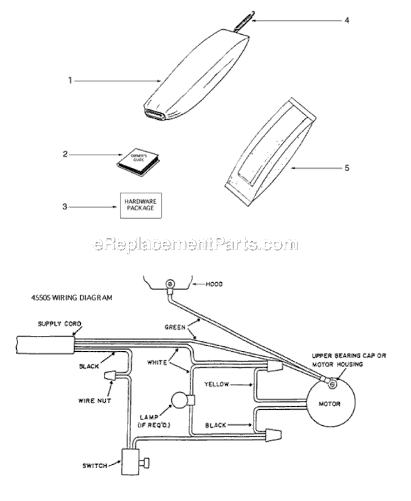Page E Diagram and Parts List for S647D  Sanitaire Upright Vacuum