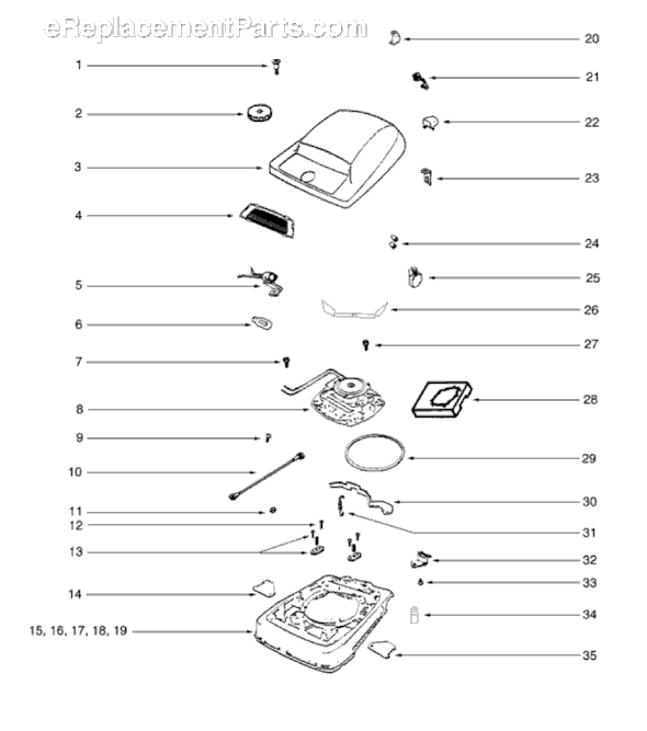 Page A Diagram and Parts List for S647E-1  Sanitaire Upright Vacuum