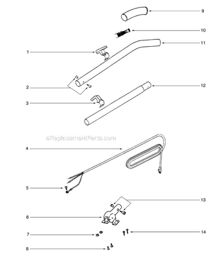 Page C Diagram and Parts List for S647E-1  Sanitaire Upright Vacuum