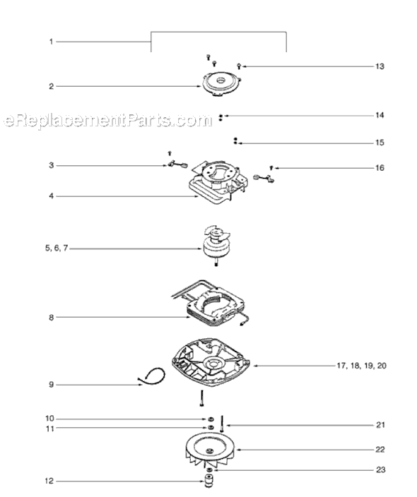 Page D Diagram and Parts List for S647E-1  Sanitaire Upright Vacuum