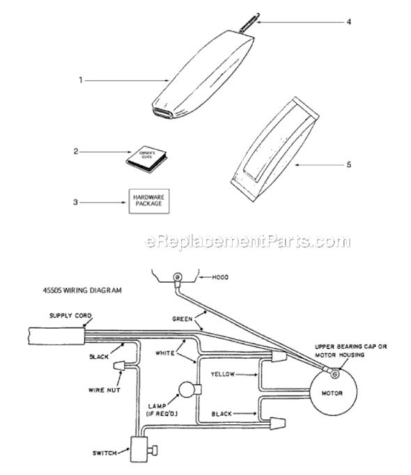 Page E Diagram and Parts List for S647E-1  Sanitaire Upright Vacuum