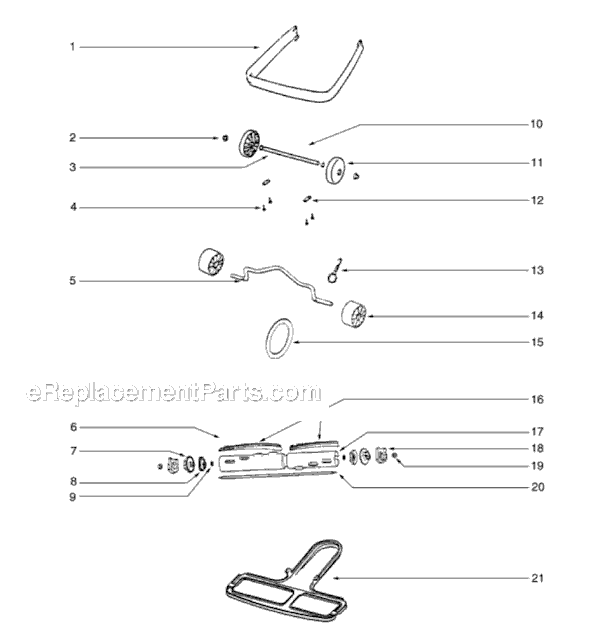 Page B Diagram and Parts List for S647E  Sanitaire Upright Vacuum