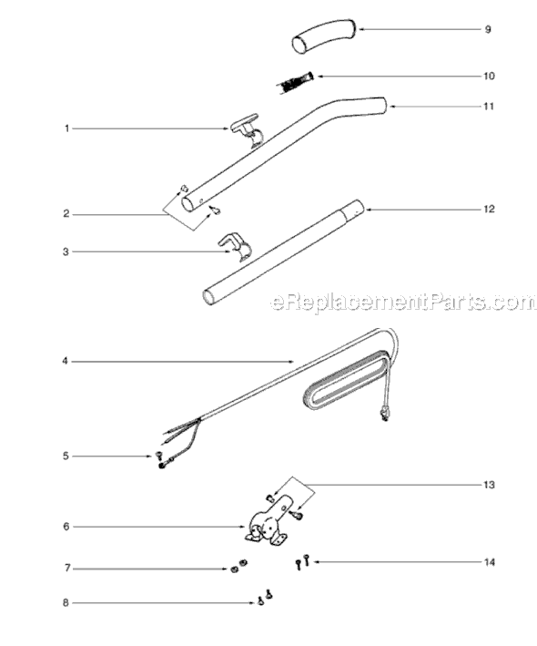Page C Diagram and Parts List for S647E  Sanitaire Upright Vacuum