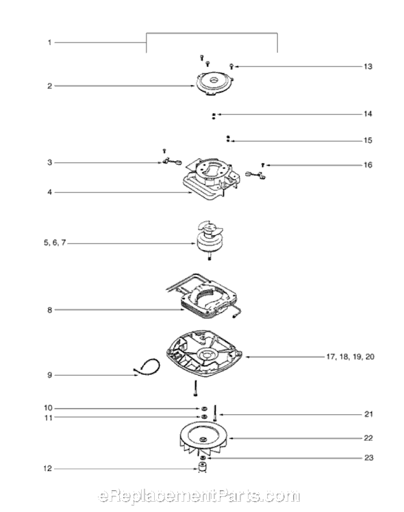 Page D Diagram and Parts List for S647E  Sanitaire Upright Vacuum