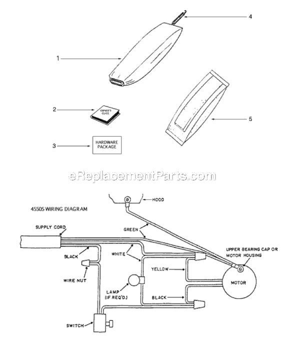 Page E Diagram and Parts List for S647E  Sanitaire Upright Vacuum