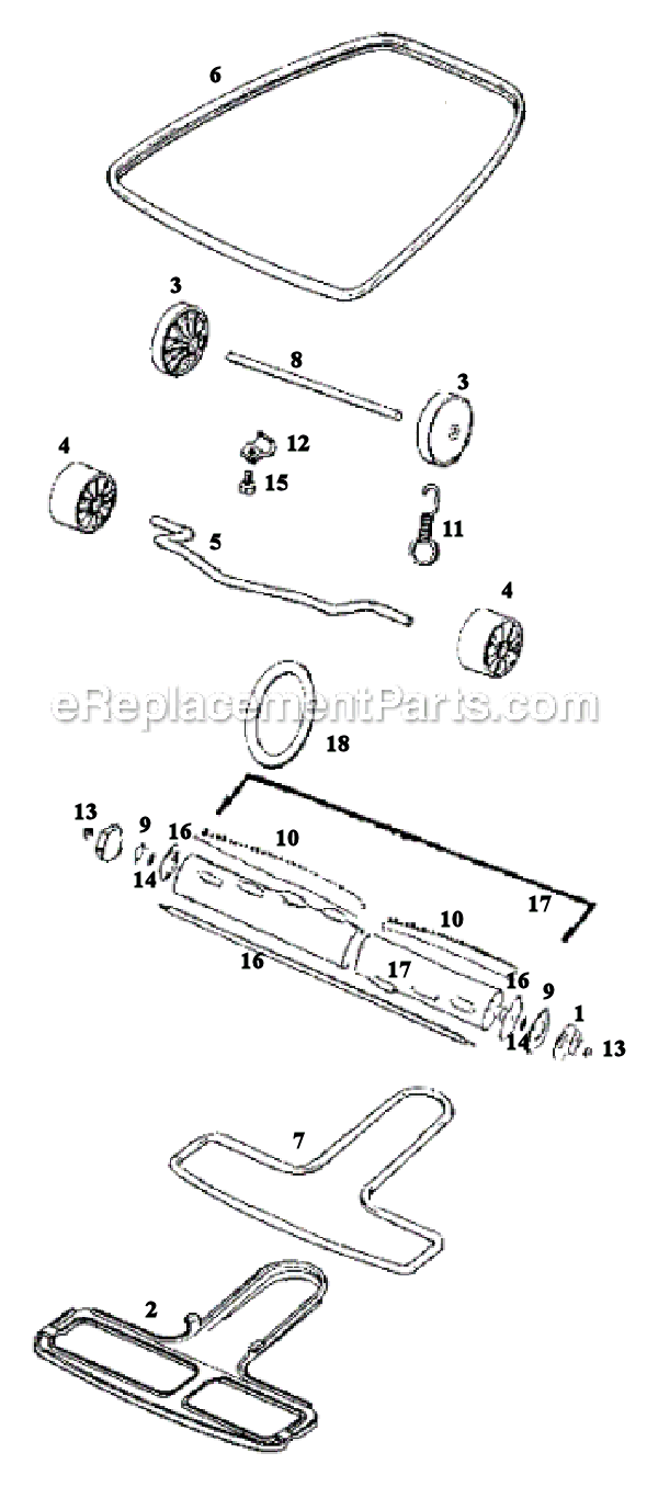 Page B Diagram and Parts List for S649A  Sanitaire Upright Vacuum