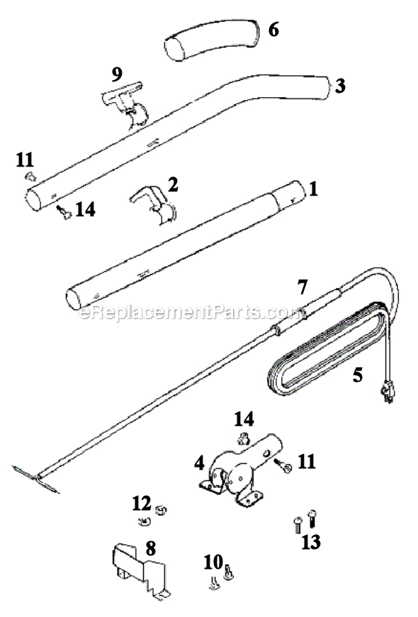 Page D Diagram and Parts List for S649A  Sanitaire Upright Vacuum