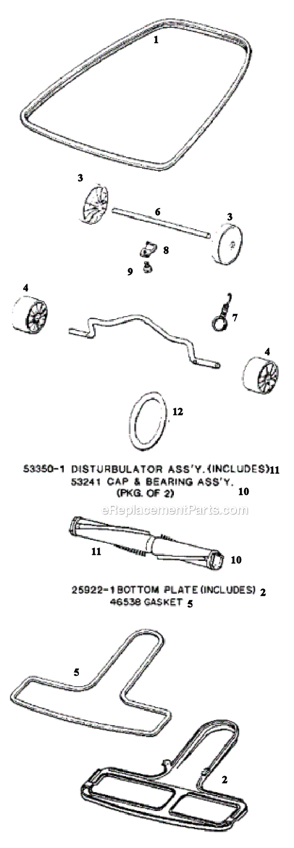 Page B Diagram and Parts List for S652A  Sanitaire Upright Vacuum