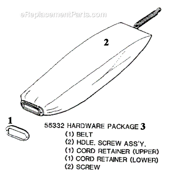 Page E Diagram and Parts List for S652A  Sanitaire Upright Vacuum