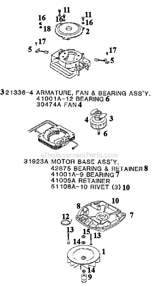 Page B Diagram and Parts List for S654A  Sanitaire Upright Vacuum