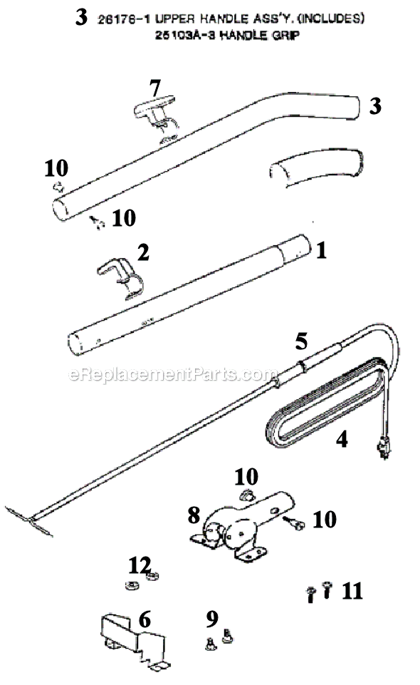 Page C Diagram and Parts List for S654B  Sanitaire Upright Vacuum