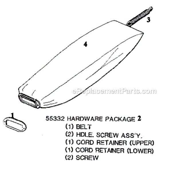 Page D Diagram and Parts List for S654B  Sanitaire Upright Vacuum