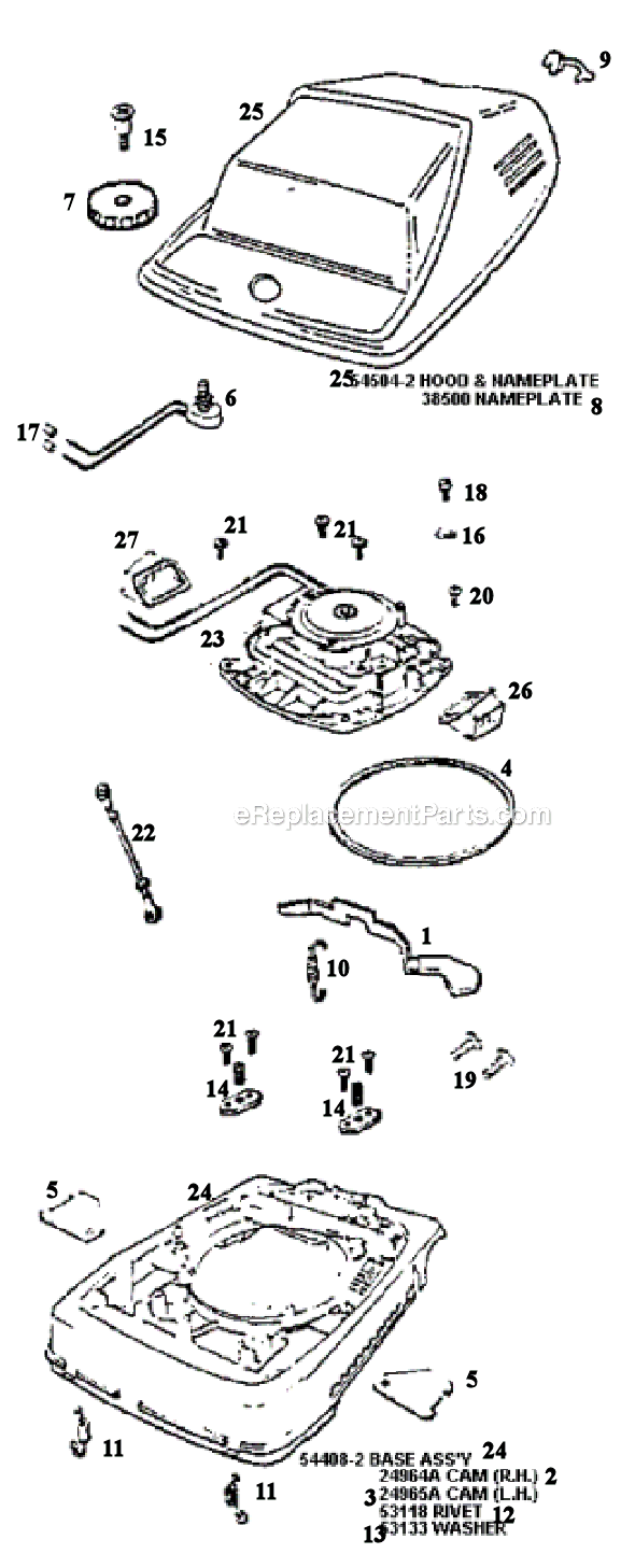 Page A Diagram and Parts List for S657A  Sanitaire Upright Vacuum