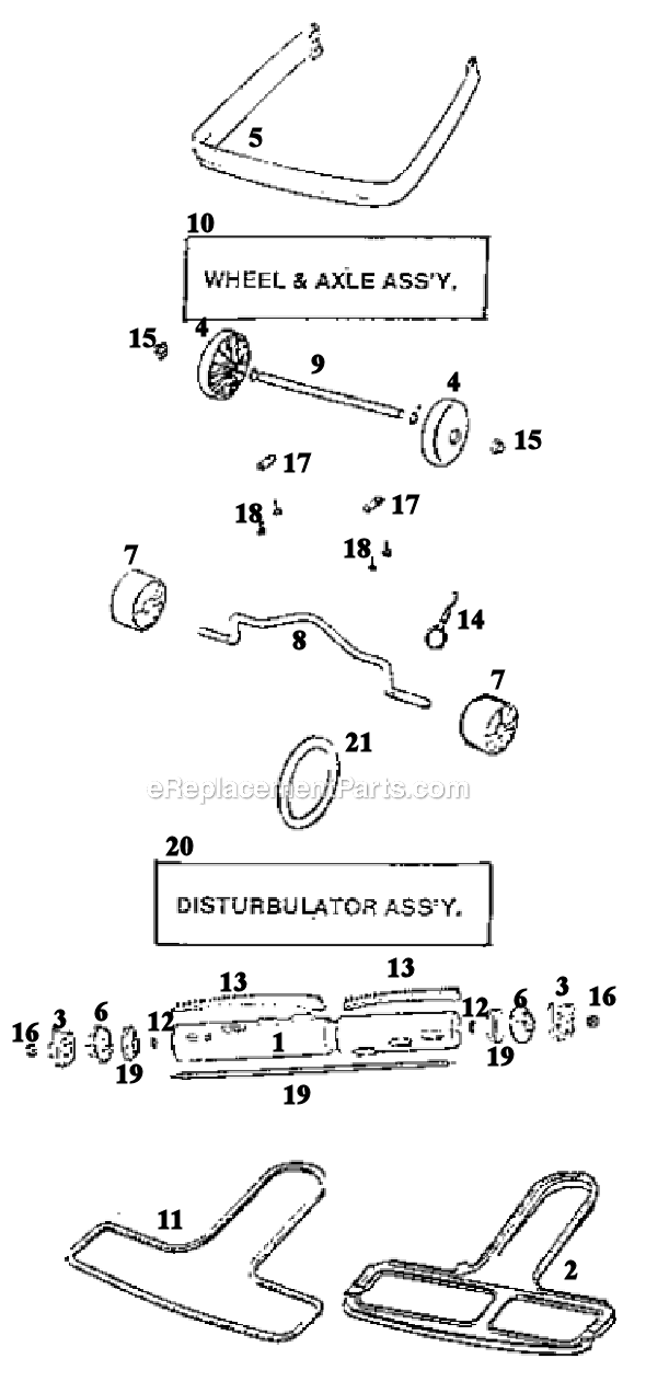 Page B Diagram and Parts List for S657A  Sanitaire Upright Vacuum