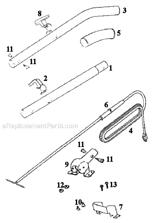Page D Diagram and Parts List for S657A  Sanitaire Upright Vacuum