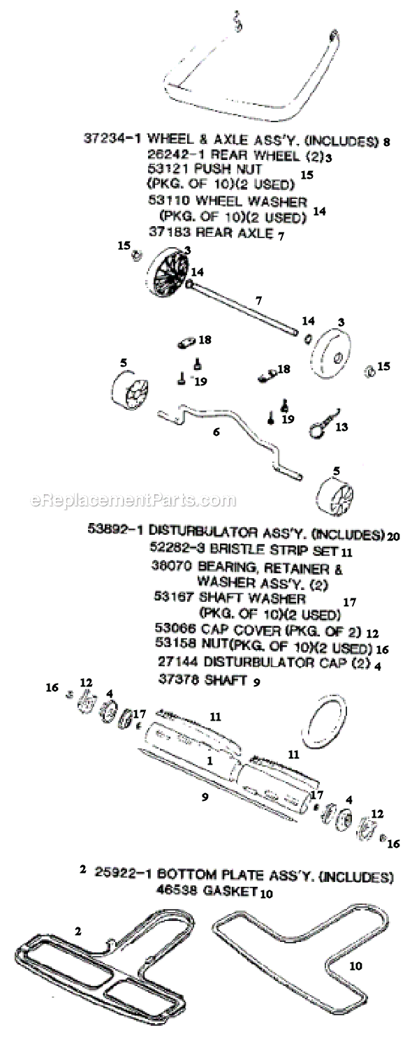 Page B Diagram and Parts List for S659A  Sanitaire Upright Vacuum