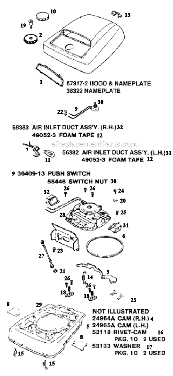 Page A Diagram and Parts List for S661A  Sanitaire Upright Vacuum