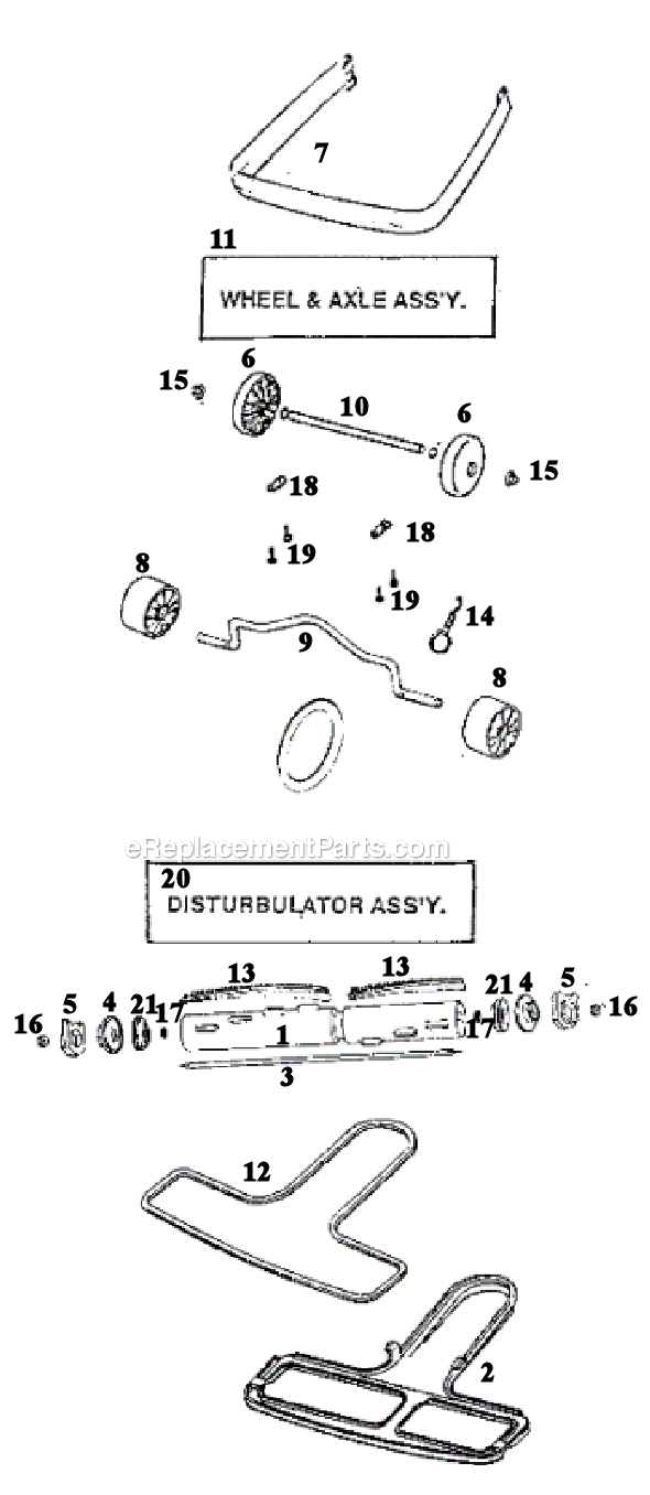 Page B Diagram and Parts List for S661B  Sanitaire Upright Vacuum