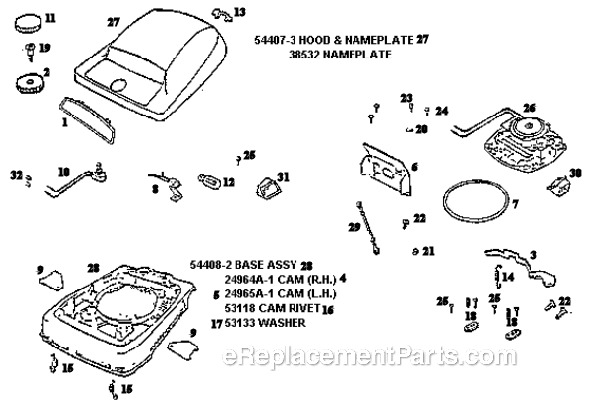 Page B Diagram and Parts List for S661E  Sanitaire Upright Vacuum
