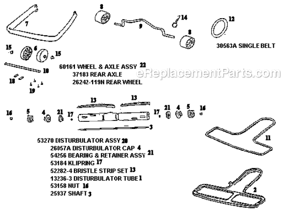 Page C Diagram and Parts List for S661E  Sanitaire Upright Vacuum