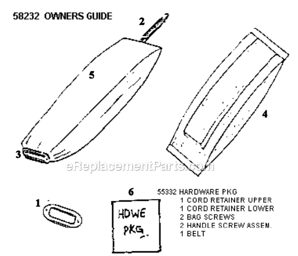 Page A Diagram and Parts List for S663B  Sanitaire Upright Vacuum