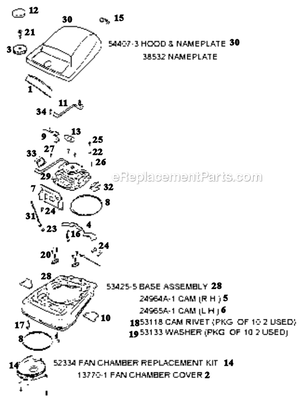 Page B Diagram and Parts List for S663B  Sanitaire Upright Vacuum