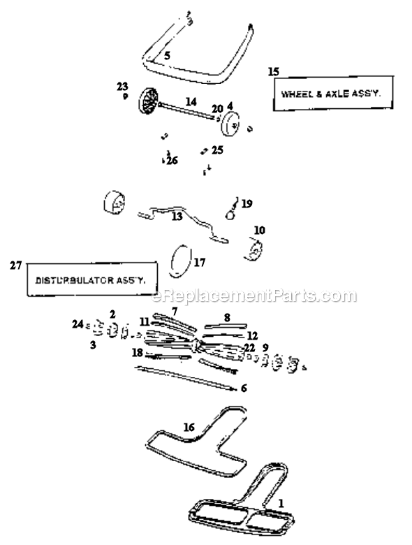 Page C Diagram and Parts List for S663B  Sanitaire Upright Vacuum