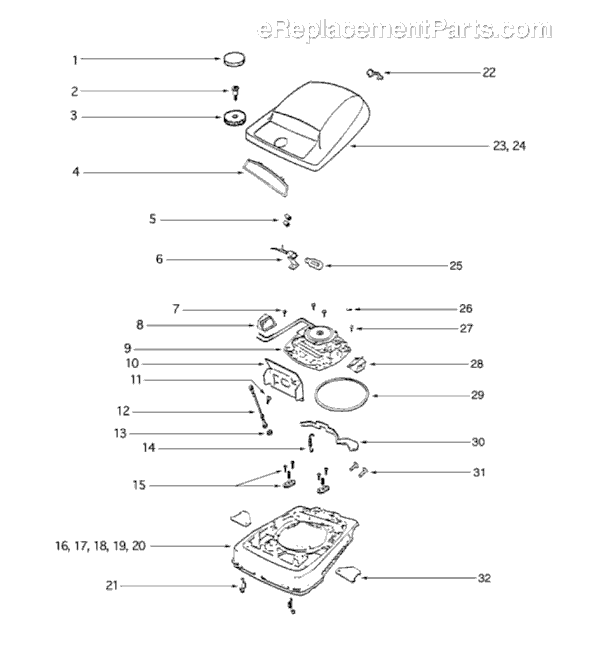 Page A Diagram and Parts List for S670A-1  Sanitaire Upright Vacuum