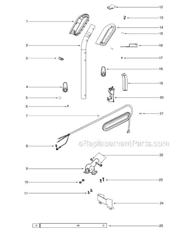 Page D Diagram and Parts List for S670A-1  Sanitaire Upright Vacuum
