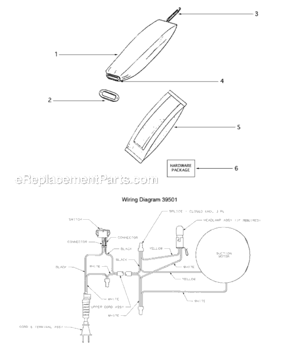 Page E Diagram and Parts List for S670A-1  Sanitaire Upright Vacuum