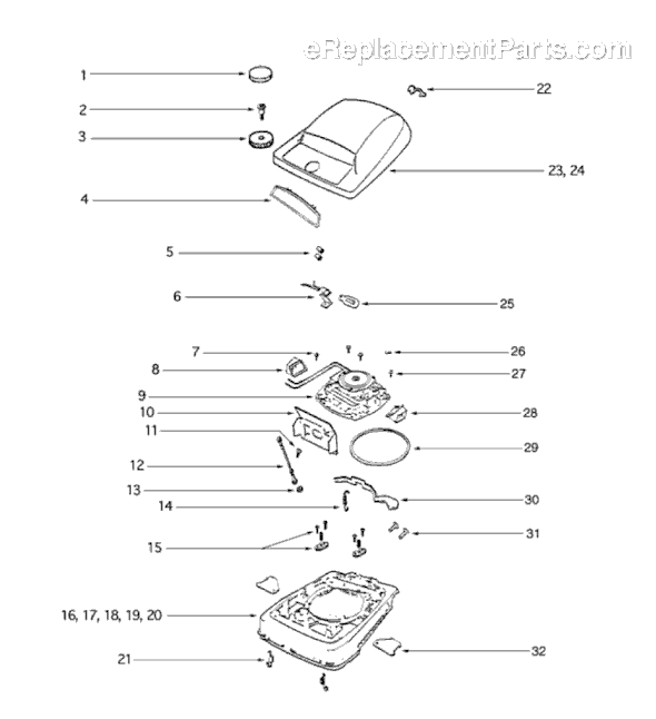 Page A Diagram and Parts List for S670A-2  Sanitaire Upright Vacuum