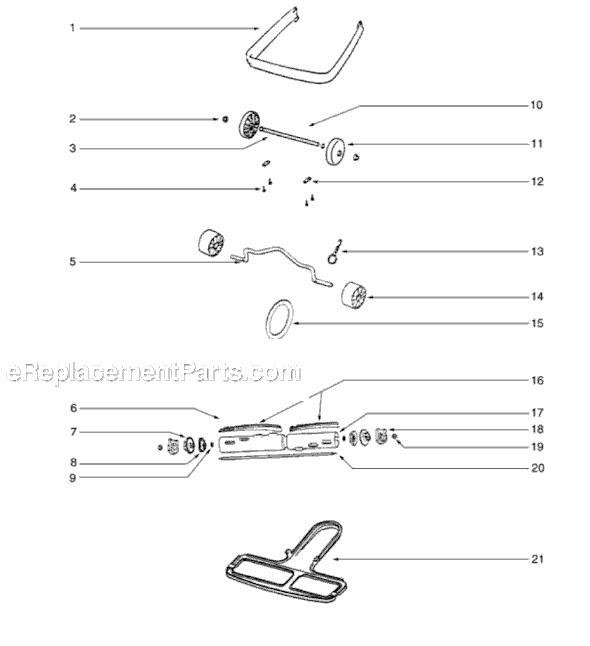 Page B Diagram and Parts List for S670A-2  Sanitaire Upright Vacuum