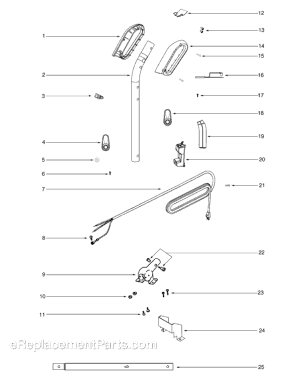 Page D Diagram and Parts List for S670A-2  Sanitaire Upright Vacuum