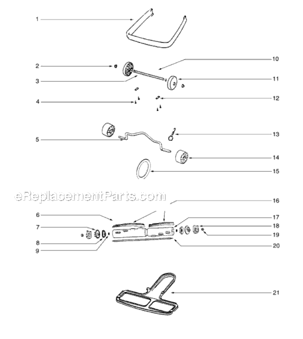 Page B Diagram and Parts List for S670A  Sanitaire Upright Vacuum