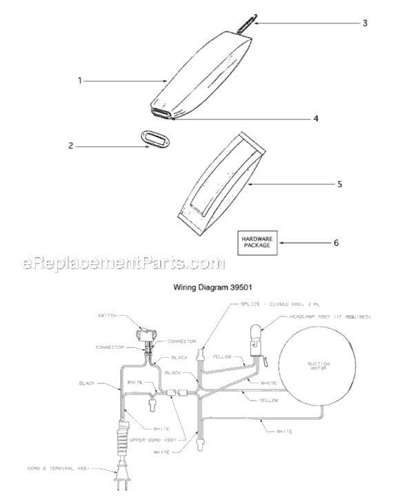 Page E Diagram and Parts List for S670A  Sanitaire Upright Vacuum