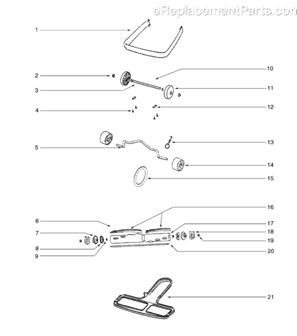 Page A Diagram and Parts List for S670B  Sanitaire Upright Vacuum