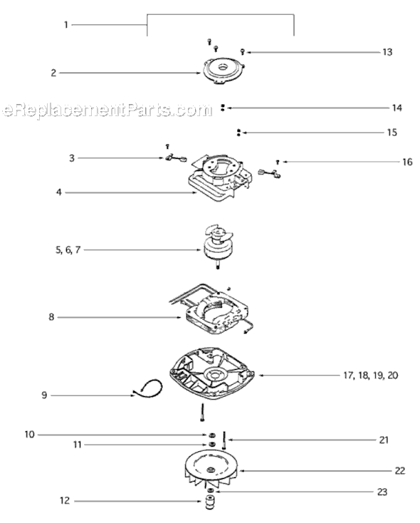 Page D Diagram and Parts List for S670B  Sanitaire Upright Vacuum