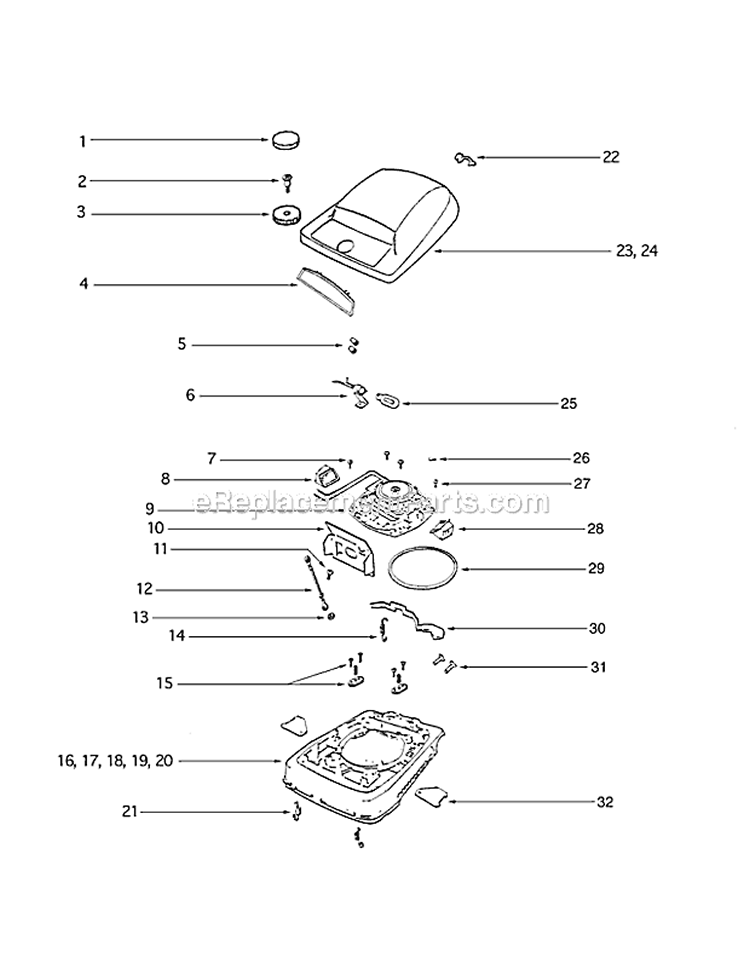 Page D Diagram and Parts List for S670D-1  Sanitaire Upright Vacuum