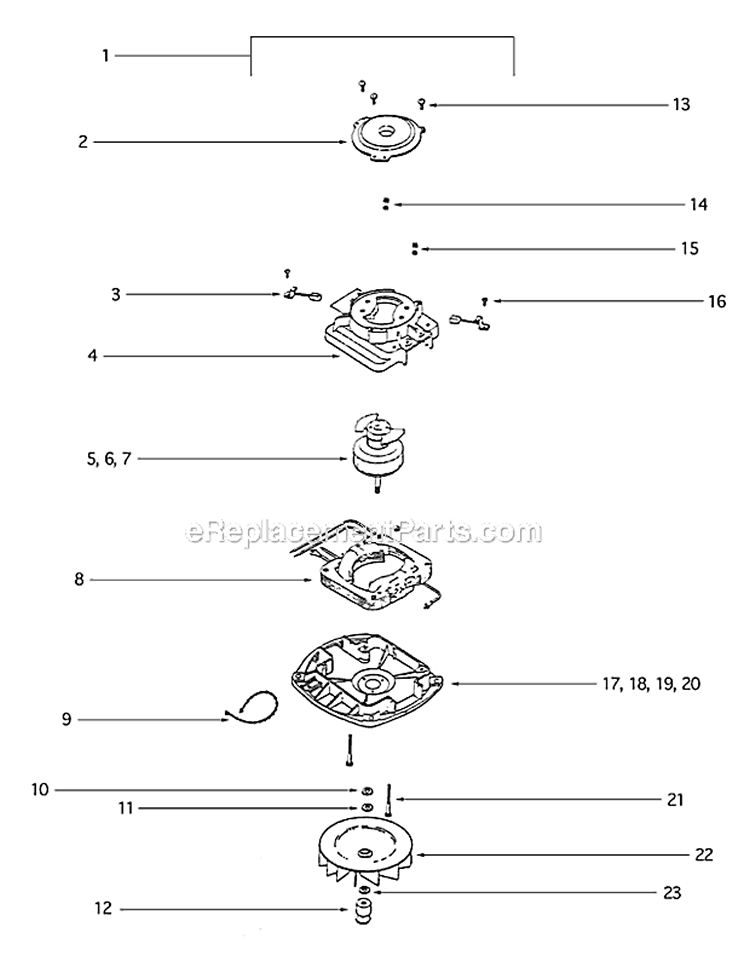 Page E Diagram and Parts List for S670D  Sanitaire Upright Vacuum