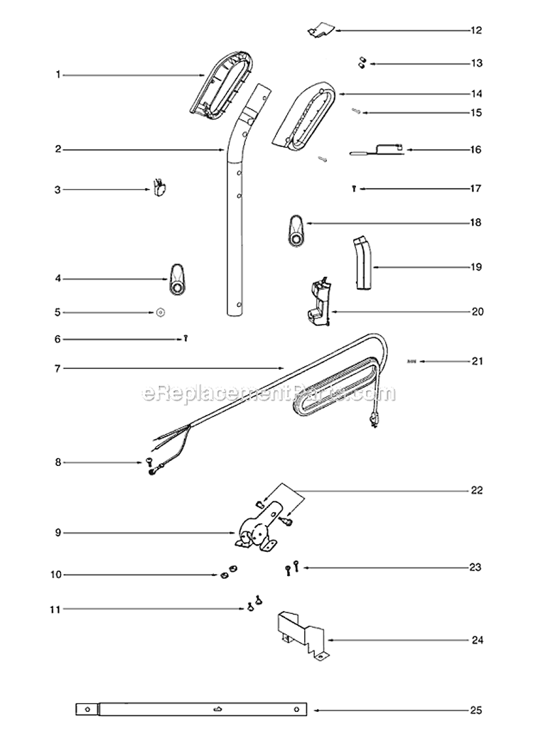 Page D Diagram and Parts List for S675A  Sanitaire Upright Vacuum