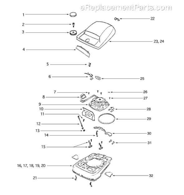 Page A Diagram and Parts List for S677A-1  Sanitaire Upright Vacuum